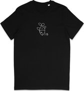 Dames Heren T Shirt - Grafische Vis Print - Zwart - XL