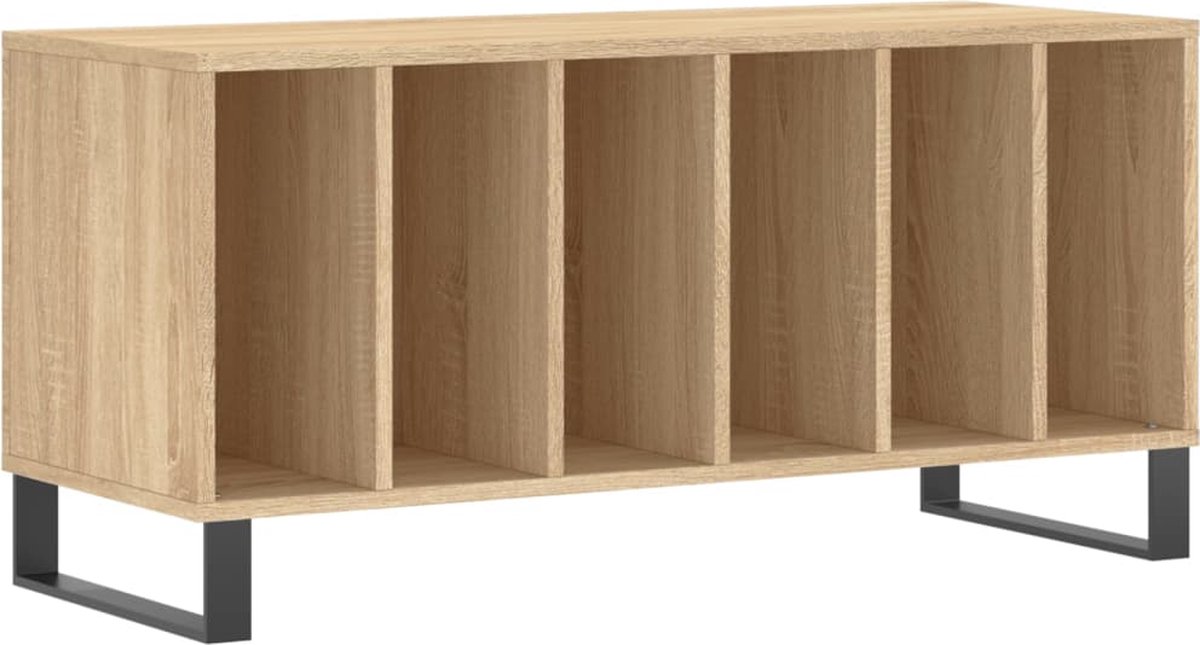 vidaXL - Platenkast - 100x38x48 - cm - bewerkt - hout - sonoma - eikenkleurig