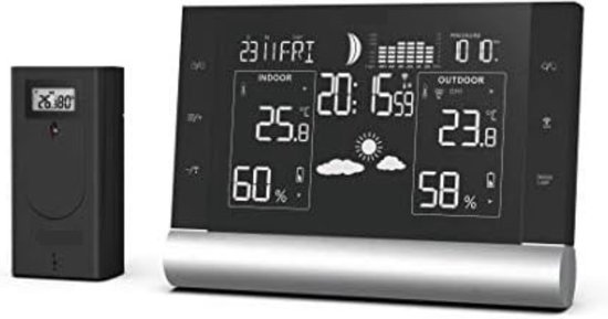 EMOS Weerstation Met Wifi, Draadloos Binnen- En Buitenweersysteem Met Kleurendisplay Bewaakt Tijd Amp Datum Temperatuur Luchtvochtigheid Luchtdr 1536x1487