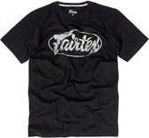 Fairtex TST148 Logo T-Shirt - Zwart - imprimé argenté - taille XL