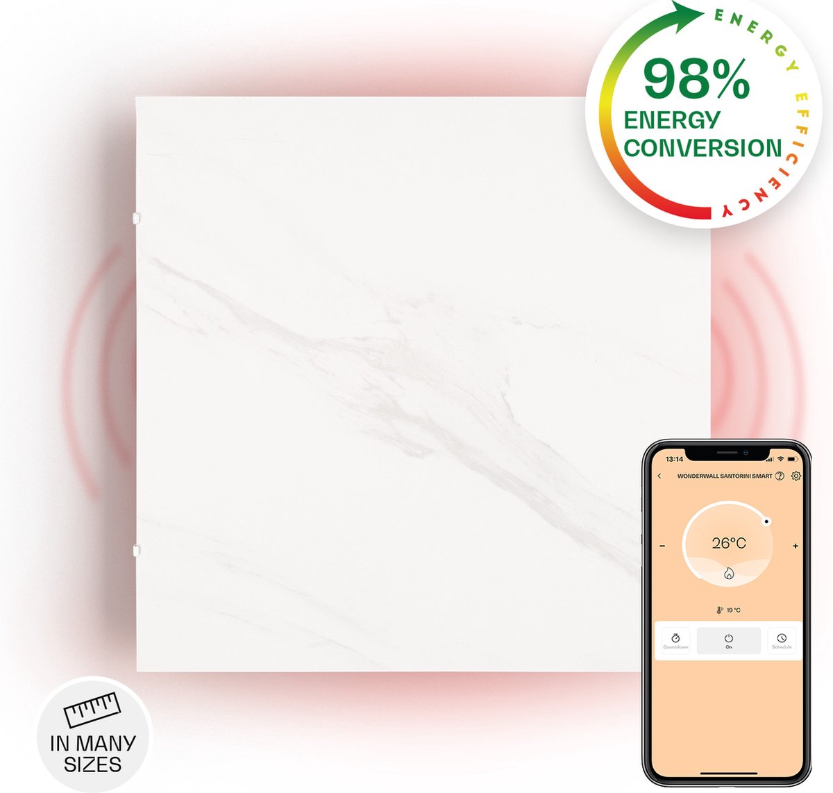 Klarstein 2-in-1 Infraroodverwarming & convector, Infraroodverwarming 500W, IP24-infraroodverwarming voor wandmontage met app-bediening, Openraamdetectie, Hybride verwarming elektrisch