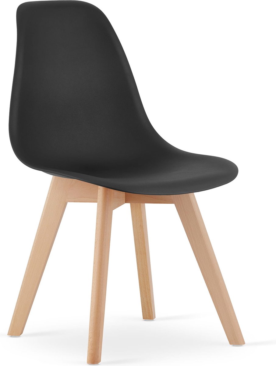 KITO - Eetkamerstoel - 46x50x80cm - beuken poten - zwart
