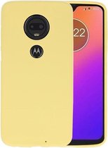 Bestcases Color Telefoonhoesje - Backcover Hoesje - Siliconen Case Back Cover voor Motorola Moto G7 / G7 Plus - Geel