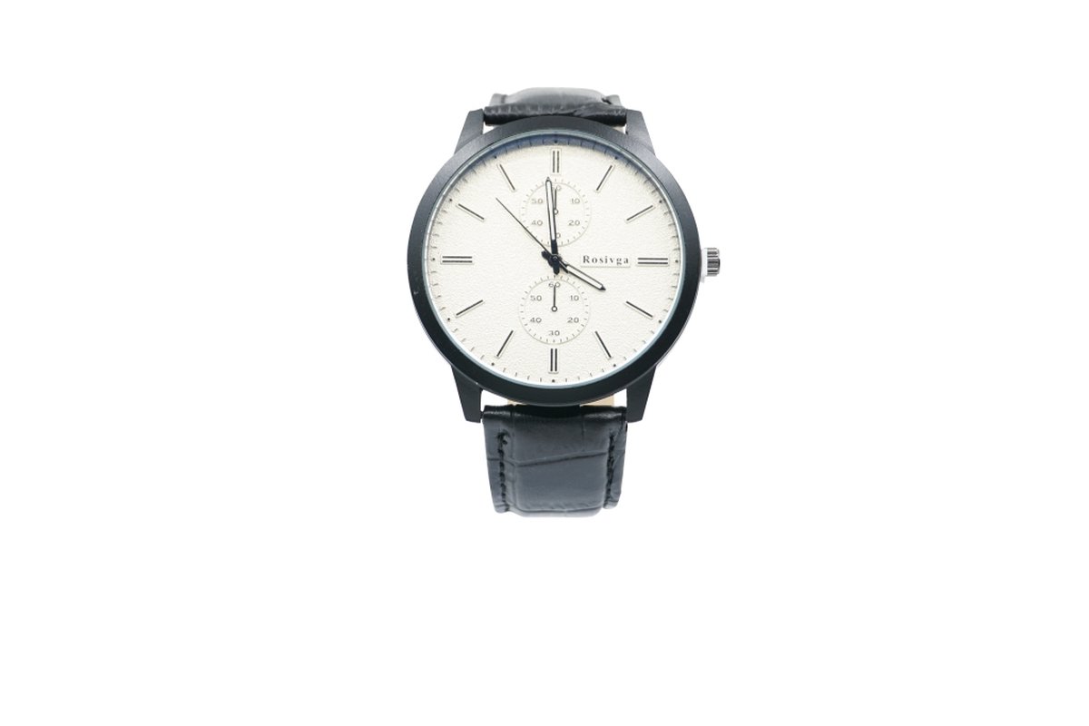 Hidzo Horloge Rosivga Ø 37 mm - Zwart-Wit - Inclusief horlogedoosje