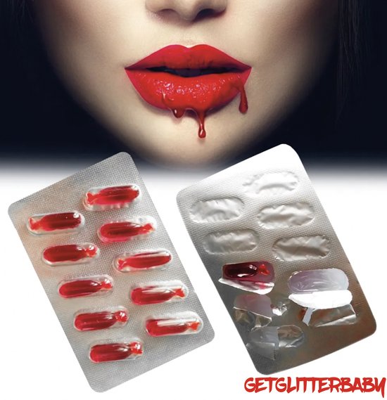 GetGlitterBaby® - Nepbloed Capsules / Vloeibaar Rood Bloed