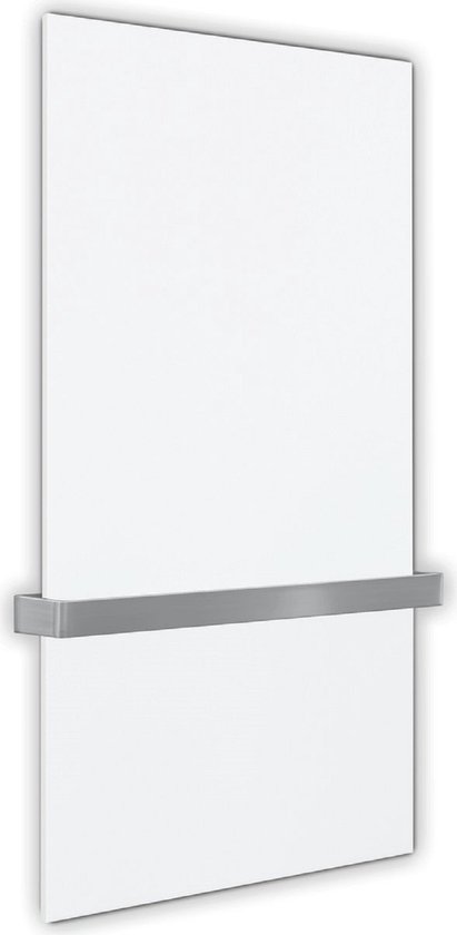 Metalen handdoekdroger en badkamerverwarming wandmontage 660 watt, wit, geleverd met 1 éénzijdig open geborsteld roestvrij stalen beugel