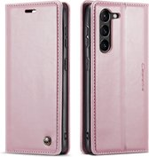 CaseMe - Telefoonhoesje geschikt voor Samsung Galaxy S23 FE - Flip Wallet Case - Magneetsluiting - Roze
