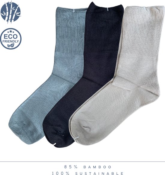 green-goose® Bamboe Dames Sokken | Maat 36-41 | 3 Paar | Grijstinten | 85% Bamboe | Zacht, Admenend en Duurzaaam!