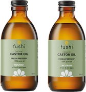 Fushi Wellbeing - Huile de Ricin - 2 x 250 ml - Bio - Bénéfique pour la peau et les cheveux