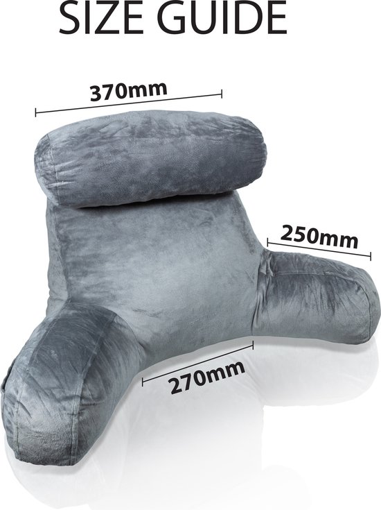 Aidapt XL-Lesekissen mit abnehmbarer Kopfstütze, Armlehnen, Lendenwirbelstütze, waschbarer Bezug, 2 Taschen, Tragegriff, geschredderter Schaumstoff, ideal für Bett, Gaming, TV, oder Entspannen., grau Aidapt XL-Lesekissen mit abnehmbarer Kopfstütze, Armlehnen, Lendenwirbelstütze, waschbarer Bezug, 2 Taschen, Tragegriff, geschredderter Schaumstoff, ideal für Bett, Gaming, TV, oder Entspannen., grau