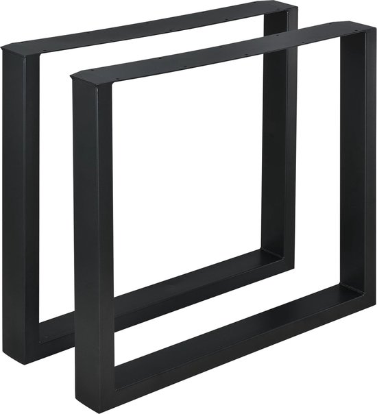 Tafelpoot Harvie - Stalen Onderstel - Set van 2 - U Tafelpoot - 80x72 cm - Zwart