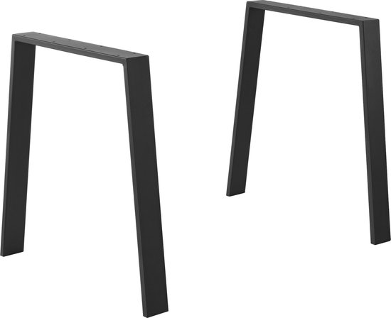 Trapezium Poot Gero - Tafelpoot - 55-75x72 cm - Set van 2 - Staal Zwart Mat -