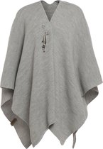 Knit Factory Jazz Knitted Wrap Cardigan - Poncho Femme - Argile Glacée - Taille Unique - Y compris épingle décorative