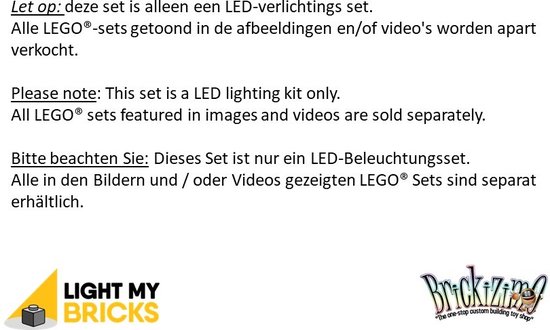 Light My Bricks -Verlichtings Set geschikt voor LEGO Porsche 911 10295 - Light My Bricks