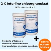 2 x Interline Chloorshock 1 kg - Inclusief doseerschema - Chloorgranulaat voor zwembad - Chloorshock - chloorpoeder voor kleine en middelgrote zwembaden