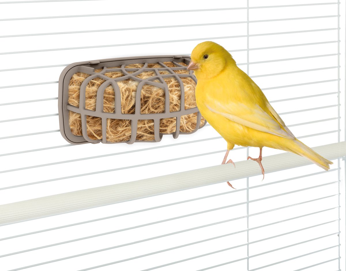 Nestmateriaal vogels in kunststof houder 7,5 cm – zacht nestmateriaal voor kanaries, tropische en Europese vinken - Afbeelding 4