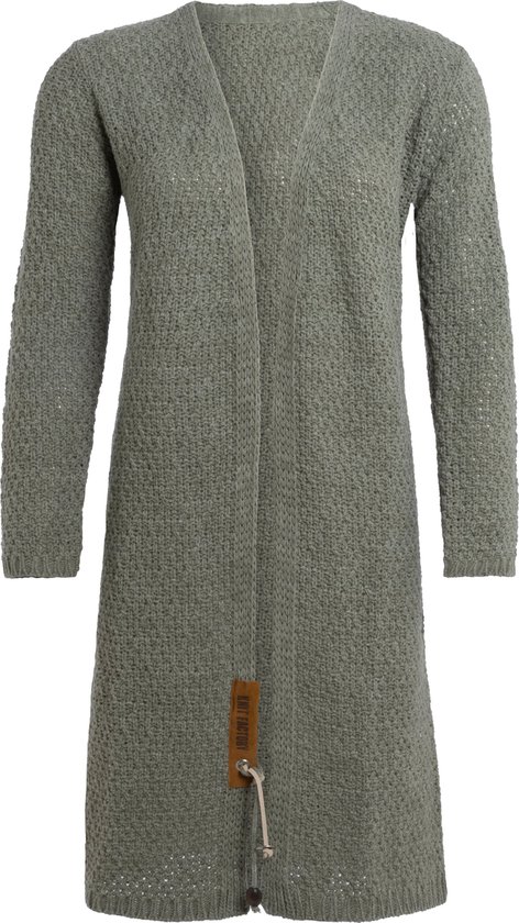 Knit Factory Luna Lang Gebreid Vest - Cardigan uit wol - dames vest - Extra lang