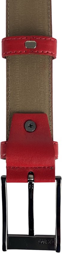 Arrigo Riem en cuir ou en cuir pour femmes Riem hommes - 3,5 cm de large ceinture rouge unisexe pantalon 90 cm