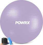 PowrX© Oefenbal (Lavendel Paars, 75 cm) Zitbal Anti-Barst incl. Pomp en Workout - Verschillende maten 55, 65, 75, 85, 95 cm en kleuren
