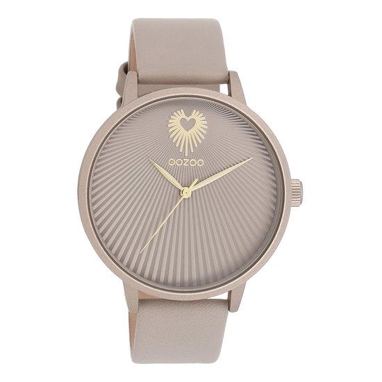 OOZOO Timepieces - Montre OOZOO taupe avec bracelet en cuir taupe - C11245