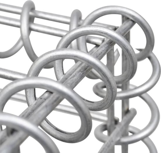 Gabion panier en maille The Living Store - 120 x 30 x 50 cm - Argent - Solide et durable