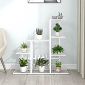 The Living Store Plantenstandaard - Metaal - 94.5 x 25 x 88 cm - Wit