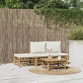 The Living Store Bamboe Tuinset - Elegant - Loungeset 55x65x30 cm - Duurzaam materiaal