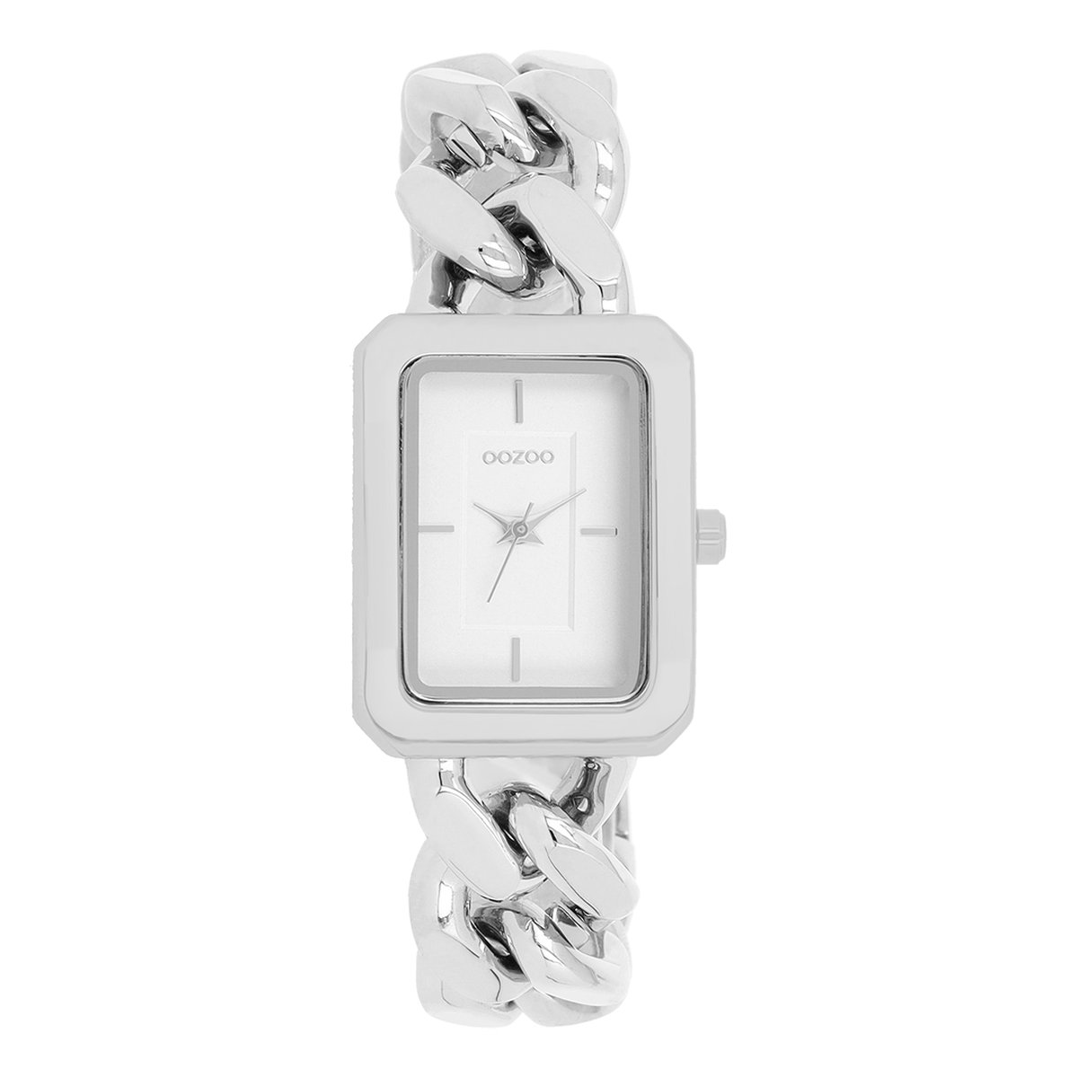OOZOO Timepieces - Zilverkleurige OOZOO horloge met zilverkleurige schakelarmband - C11270