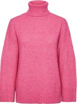 Pieces Trui Pcnancy Ls Loose Roll Neck Knit Noo 17139848 Shocking Pink Dames Maat - XS