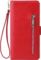 Shop4 - Geschikt voor Samsung Galaxy S20 Hoesje - Wallet Case Cabello met Ritssluiting Rood