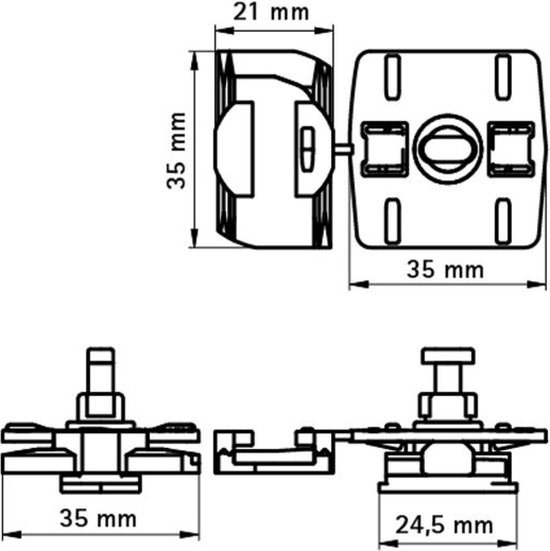 Walraven Starquick railadapter universeel doos à 50 stuks, grijs