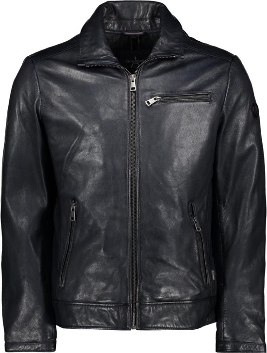 Donders Jas Leather Jacket 52434 Blue Night 790 Mannen Maat - 54