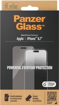 PanzerGlass Classic Fit, Apple, Apple - iPhone 15 Plus, Application à sec, Résistant aux rayures, Résistant aux chocs, Transparent, 1 pièce(s)