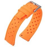 Tropic Style Basket Weave Horlogebandje Silicone Rubber Oranje 20mm