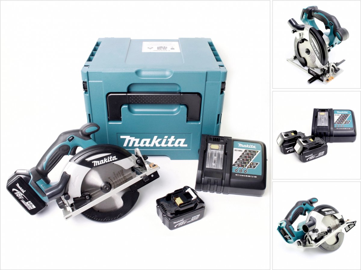 Makita DHS 630 RTJ accu cirkelzaag 18 V 165 mm + 2x accu 5.0 Ah + lader + Makpac