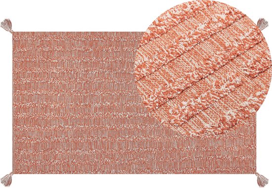 MUGLA - Laagpolig vloerkleed - Oranje - 80 x 150 cm - Katoen