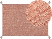 MUGLA - Laagpolig vloerkleed - Oranje - 140 x 200 cm - Katoen