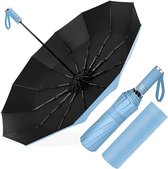 Paraplu, stormbestendig, zakparaplu, automatisch op en neer voor heren en dames, compact, 12 botten paraplu, groot, diameter 105 cm