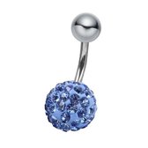 Fako Bijoux® - Navelpiercing - Disco Dots - 8mm - Blauw