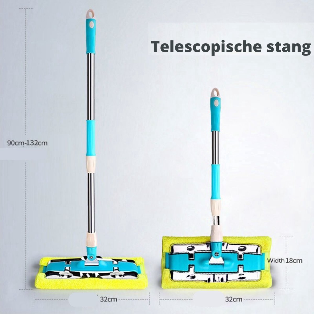 Happyment Dweilsysteem - Dweilsysteem Met Wringer - Dweilset - Dweilstok - Mop Set - Mopsysteem thumbnail 2