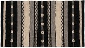 Beige en etnische zwarte rechthoek katoenen tapijt 90x150 cm - Overig - Zwart - SILUMEN