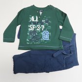 Ensemble - Jongen -Tshirt lange mouw groen , blauwe broek - 6 maand 68