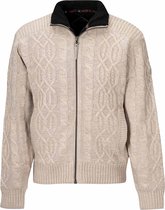 BJØRNSON Viggo Cardigan d'hiver tricoté par câble pour homme - Teddy - Taille 4XL - Beige