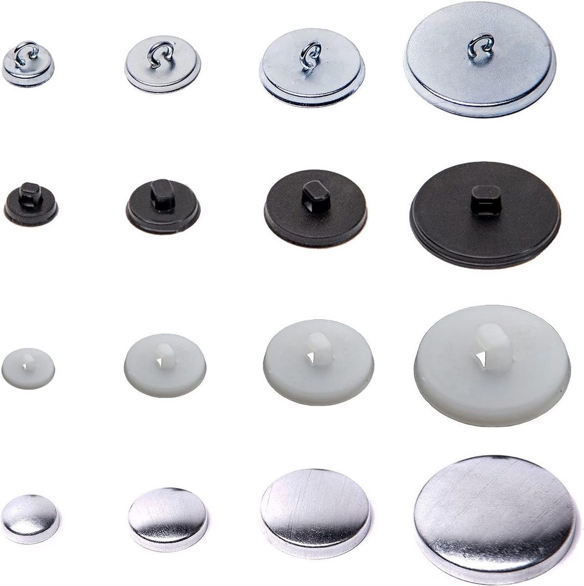 100st Knophoezen, Coverknopenset met Gereedschap 5 Maten Doe Het Zelf Stoffen Knopen met Stof Beklede Knopenset om Je Eigen Knopen te Maken voor Ambachtelijke Doe Het Zelf Liefhebbers