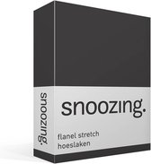 Snoozing stretch flanel hoeslaken - Tweepersoons - Antraciet