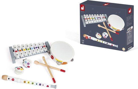 Janod Confetti Set Muziekinstrumenten – Wit
