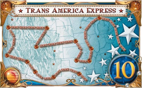 Ticket to Ride USA 1910 speelbord met de route Trans America Express.