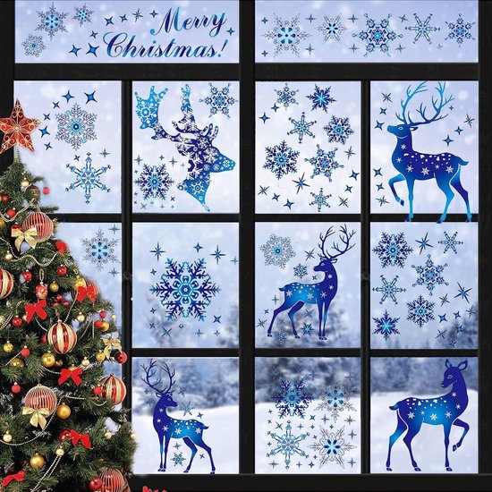 Vensterfolie, spiegelfolie, zelfklevend, 60 x 400 cm, uv-bescherming, zonwerende folie, raam, kerstdecoratie, winterdecoratie