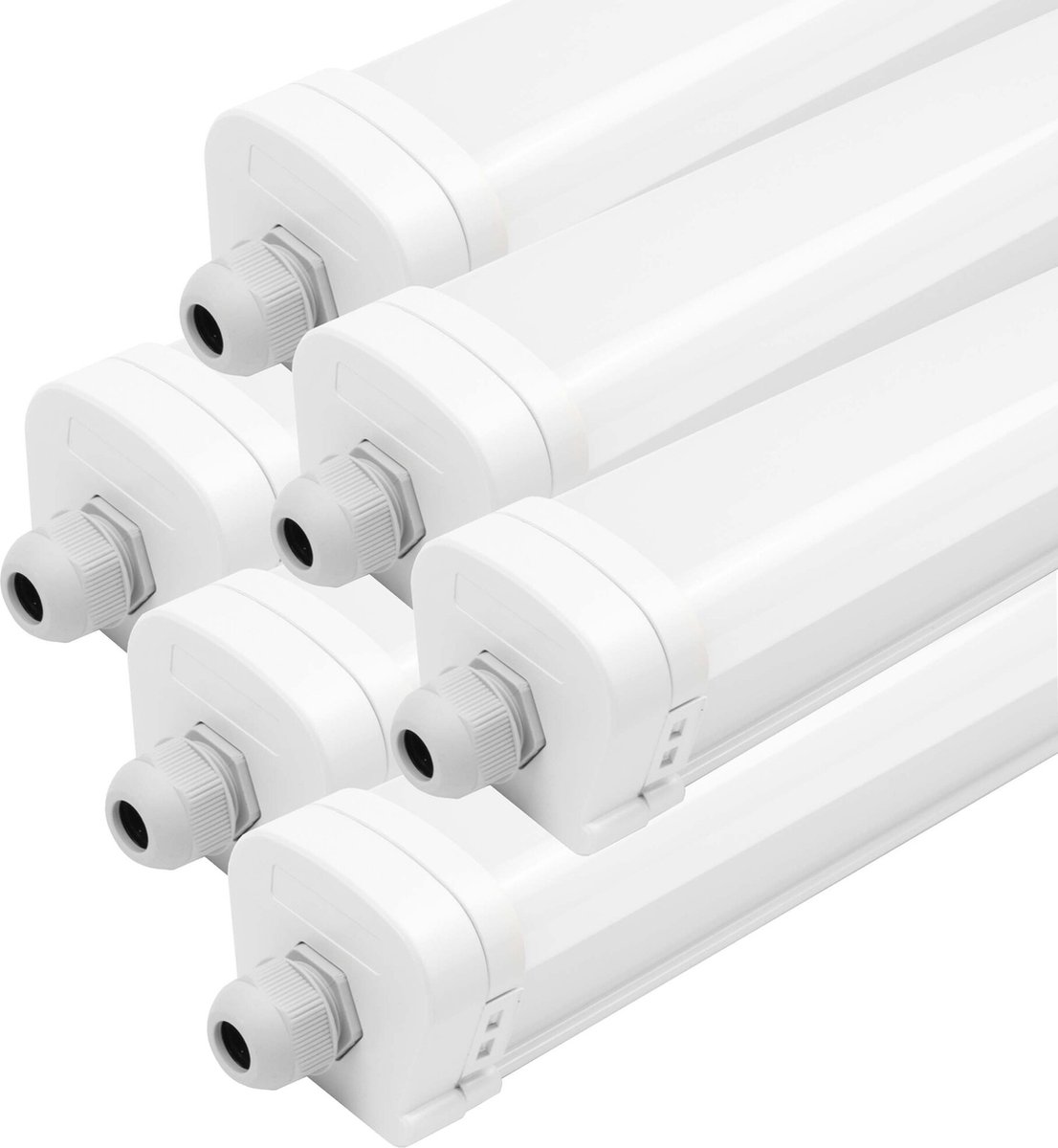 LEDVION 6X LED TL Armatuur - 150CM - 36W - 4000K - IP65 Grijs
