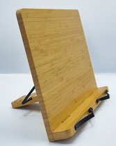 Multifunctionele Stelleriana Bamboe Houder: 5-standen Verstelbaar en Inklapbaar - Ideaal voor Tablets, iPads en Kookboeken - Met Bladwijzers en Paginaklemmen - Afmetingen 34x24 cm